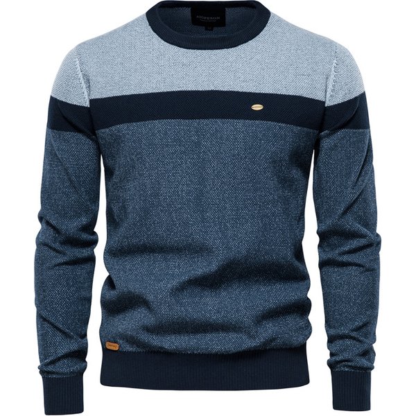 AIOPESON épissage chandail homme pull col rond homme haute qualité pull chandails tricot homme nouvelle marque d'hiver vetement homme de marque