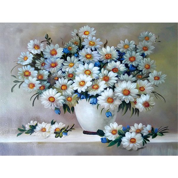 Little Daisy Flowers Cross Stitch DIY Embroidery Living Room Bedroom Decorative Painting 11CT 9CT Printed Cloth Needlework Pack