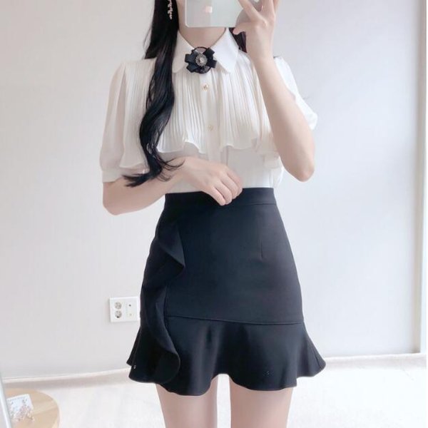 Korea Chic Tops Blusas Japan Style Elegant 2023 Cute Preppy Girls Work Button White Shirts Retro Flhjlwoc Fashion Women Blouses