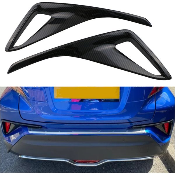 Auto Abs Chrom Carbon Fiber Hinten Nebel Lampe Stoßstange Licht Abdeckung Trim für Toyota C-HR CHR 2016-2021 zubehör