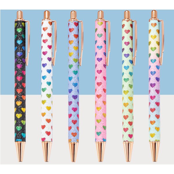1-4-5-15 pcs Ballpoint Pen Cute Lips Heart Wedding Rose Gold Metal Stationery School Office Supply High Quality Pens