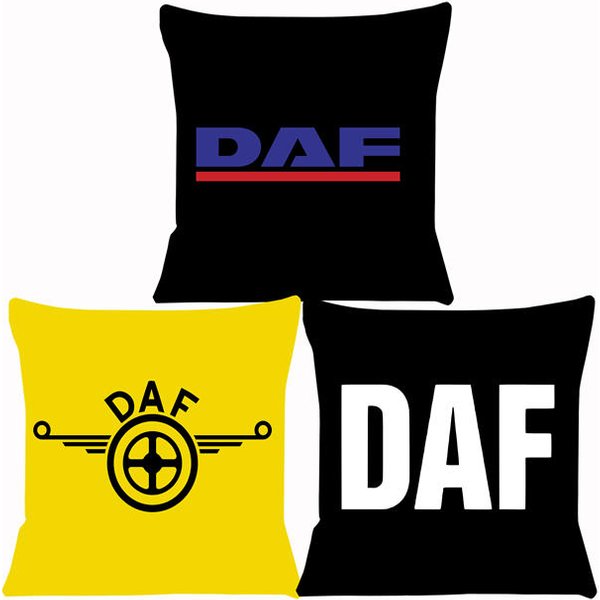 Housse de coussin pour canapé DAF camions taie d'oreiller housse siège voiture jeter taie d'oreiller 45X45 cm pour la maison décorative SJ-468