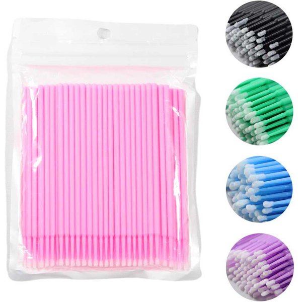 Microbrosse jetable pour Extension de cils, tampon individuel pour enlever les cils, Micro brosse pour outils d'extension de cils