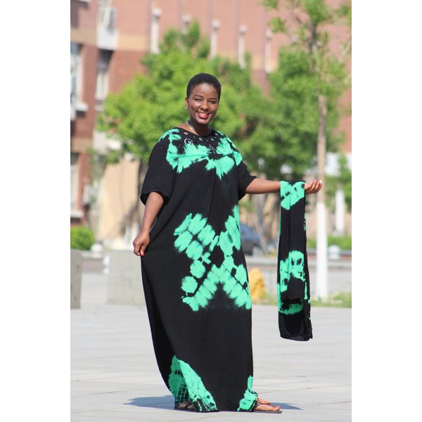100% Cotton Africa Dashiki Diamonds Floral Maxi Stunning Elegant Femme Robe African Ladies Evening Long Dress With Scarf
