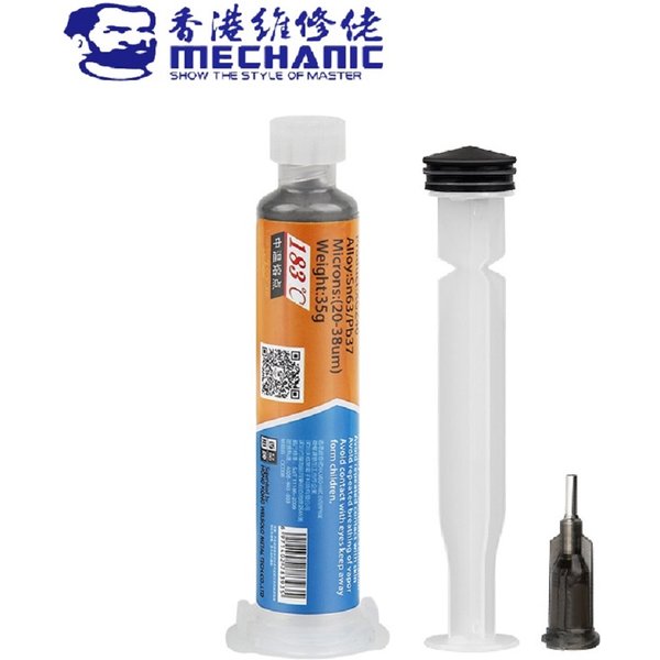 Pâte à souder en étain mécanique XGZ40 10cc 183 ℃ Seringue à Point de fusion, Flux de soudure, étain de soudage avancé pour la réparation de puces SMD de cartes PCB