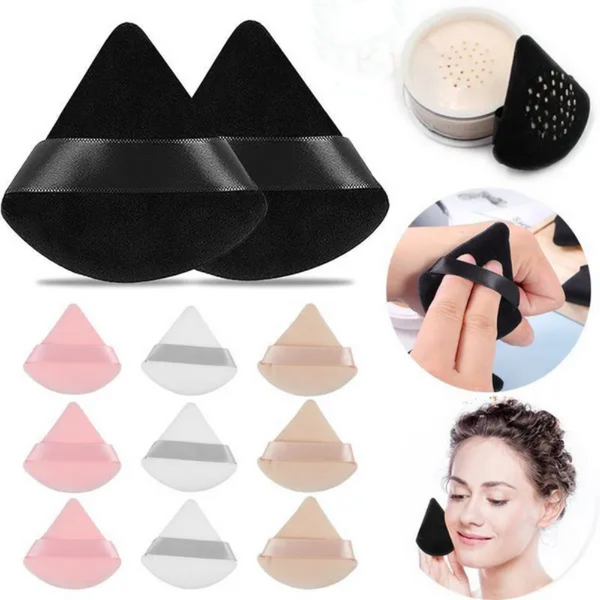 10 pièces Triangle poudre bouffée Mini visage maquillage éponge cosmétiques doux coton visage poudre bouffée lavable velours maquillage bouffée outils