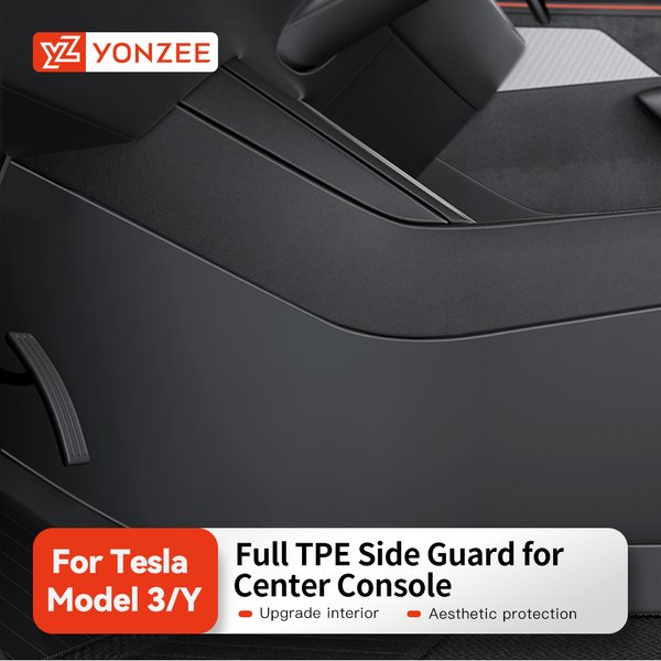 YZ Auto Mittelkonsole Zweiseitige Schutzpaneele gegen Tritte pour Tesla Model 3 Y Highland Juniper 2026 TPE Schmutzabweisender Schutz