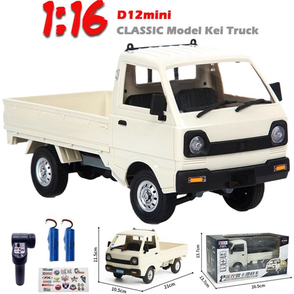 WPL D12 Mini 1:16 RC Auto 2,4G Fernbedienung Simulation Drift Klettern Lkw Licht On-road D12mini Auto 1/16 für Kinder Geschenke Spielzeug