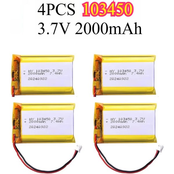 4 szt. Bateria litowo-polimerowa 3,7 V 1000 mAh/1500 mAh/2000 mAh/2500 mAh/3000 mAh do kontrolera gier PS4 Walkie-talkie GPS Navigator