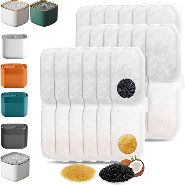 Élément filtrant de remplacement en résine de charbon actif pour fontaine d'eau de chat, purifie les accessoires de fontaine d'eau pour animaux de compagnie, filtres remplacés