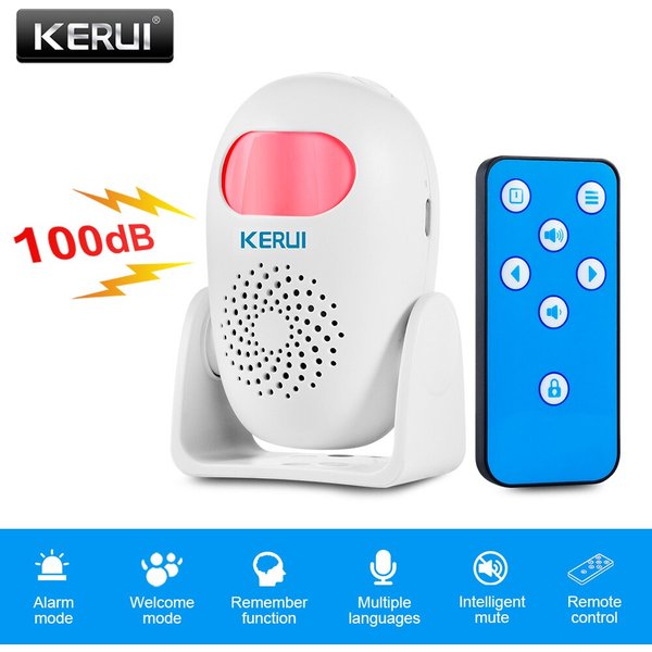 KERbiomM120-Détecteur de Mouvement Intelligent PIR Infrarouge Antivol, Sonnette de Bienvenue Tendance pour Garage, Boutique, Sécurité à Domicile