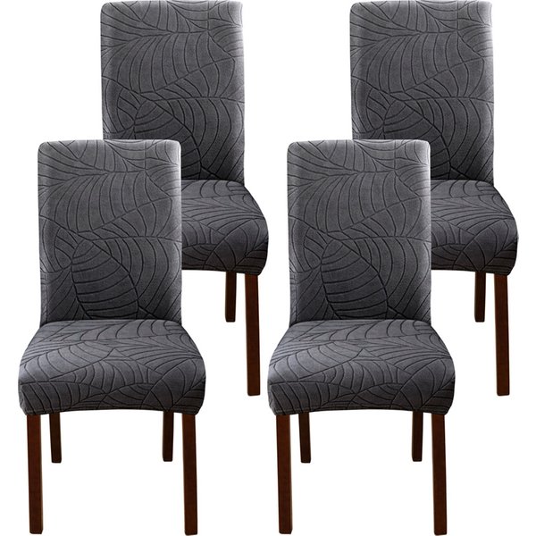Housses de chaise de salle à manger en Jacquard, housses de chaises universelles extensibles et amovibles, housses de siège de couleur unie pour cuisine, hôtel, Banquet