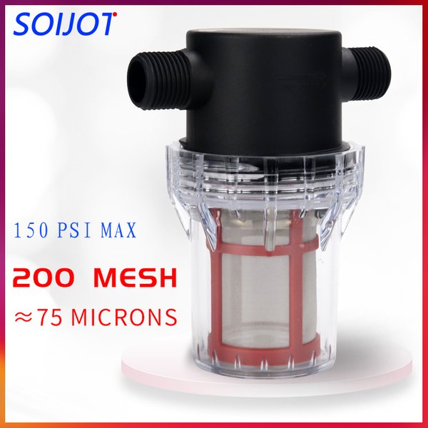 Filtre à eau en acier inoxydable 304, 200 mailles, pré-filtre pour pompe à eau, filetage mâle 1/2 pouce, 3/4 pouce, 1 pouce