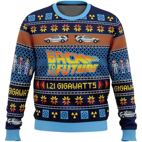 Zurück in die Zukunft Cartoon Anime Hässlicher Weihnachtspullover Weihnachtsgeschenk 2026 Neuer Modischer Lässiger Paar-Hoodie