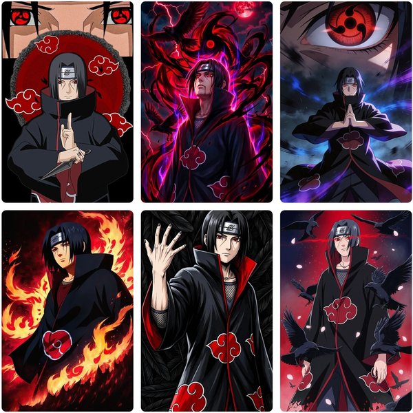 DIY Naruto Diamantmalerei, Coole Uchiha Itachi Akatsuki Anime Ninja Figur für Wohnzimmer-Wanddekoration, Exquisites Geschenk
