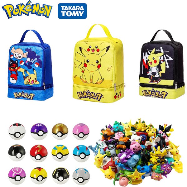 144 styl Pokemon rysunek z torbą do przechowywania potwór elf piłka zestaw zabawka Pikachu Anime akcja Mini mały Pokeball prezent urodzinowy dla dziecka