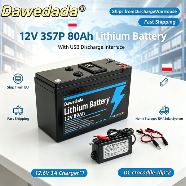 3S7P 12V 80Ah 18650 Wiederaufladbares Energiespeichermodul, Mehrfachschutz-BMS-Platine & 4000+ Zyklen Lebensdauer, geeignet für Solar-Wind-Anlagen, Mini-USV, Beleuchtung, Elektrofahrzeugversorgung