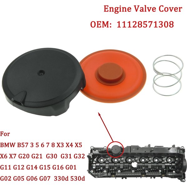 11128571308 Car Engine PCV Valve Cover Repair Kit With Membrane B57 For BMW 3 5 6 7 8 SERIES X3 X4 X5 X6 X7 G20 G21 G30 G31 G11