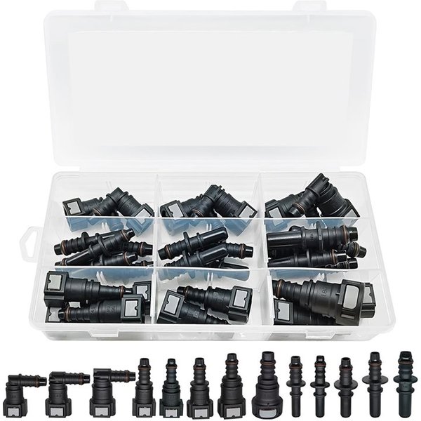 Bestseller - Kraftstoffleitungs-Schnellverbindungsstücke, 30-teiliges Kraftstoffleitungs-Reparaturset, 13 Größen Schlauchanschlüsse Gerade und Winkelstücke