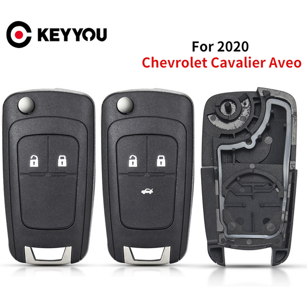 KEYYOU Für Chevrolet Cavalier Aveo 2020 Fob HU100 Klinge Neue 2/3 Tasten Flip Klapp Fernbedienung Auto Schlüssel Shell fall