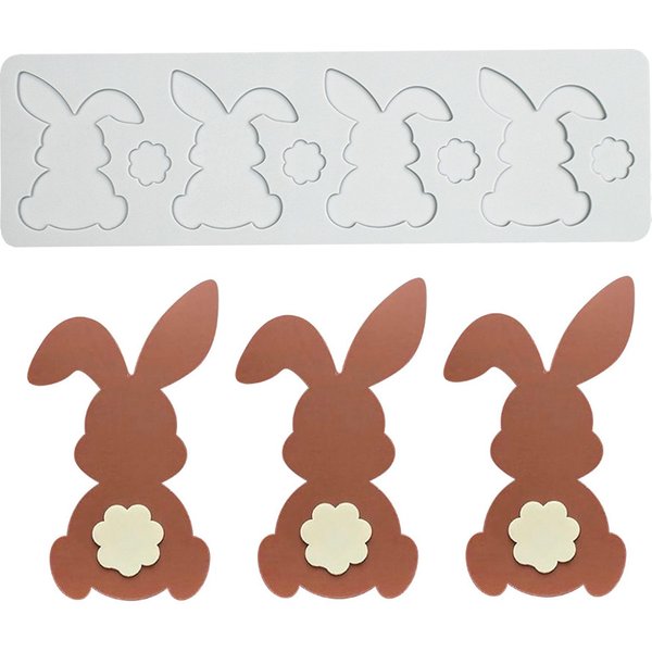 Easter Bunny Rabbit Silicone Lace Mat Fondant Cake Mold DIY Chocolate Baking Tools Moulds Cake Decoration Accessories Bakeware