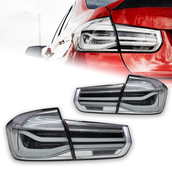 4 Stück Auto-Rückleuchten für BMW F30 Rücklichter 2013-2018 F35 LED-Heckleuchten 320i 325i LED-Tagfahrlicht Bremslicht Blinker Rückfahrlicht Auto-Zubehör