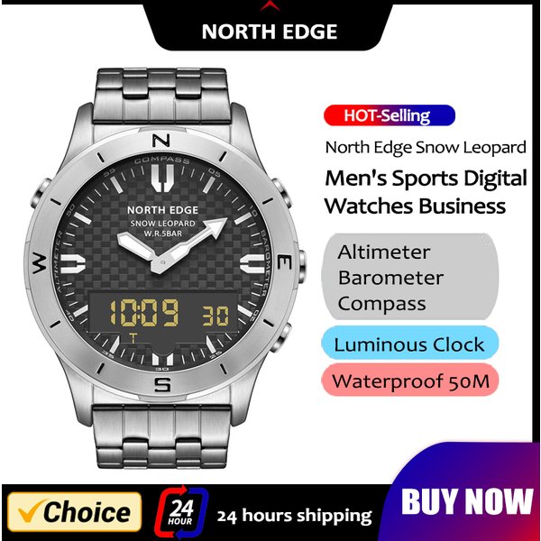 NORTH EDGE montre numérique de sport pour hommes étanche 50M altimètre baromètre boussole affaires montre pour hommes de luxe montre intelligente extérieure