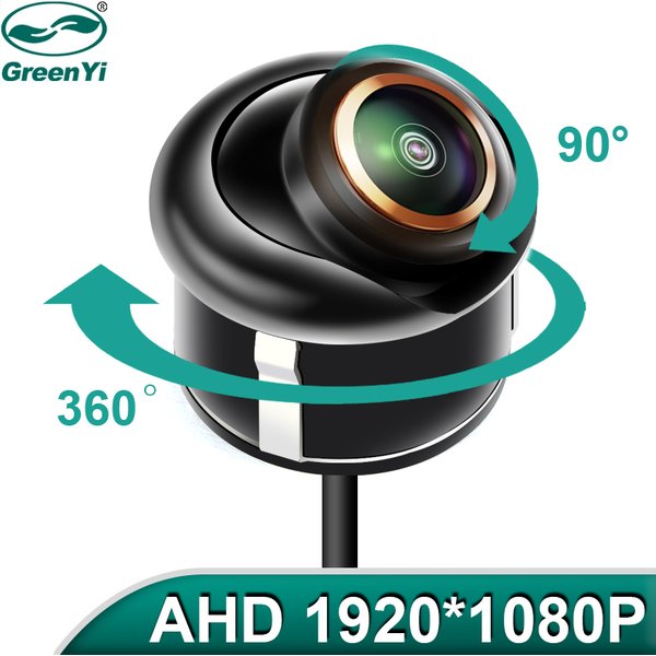 GreenYi 170 ° AHD 1920x1080P CBVS 720P noir vue arrière caméra de recul corps en métal voiture recul Fisheye lentille caméra