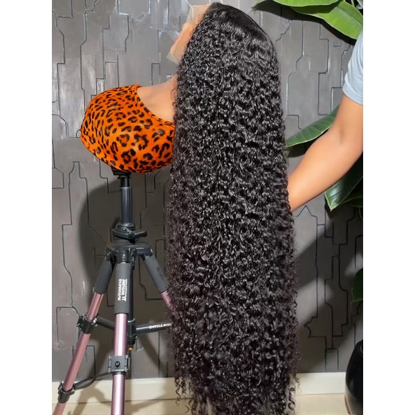 40 46 pouces vague d'eau bouclés dentelle avant perruque 13x6 HD vague profonde dentelle frontale perruque 300% densité sans colle perruque de cheveux humains pour les femmes