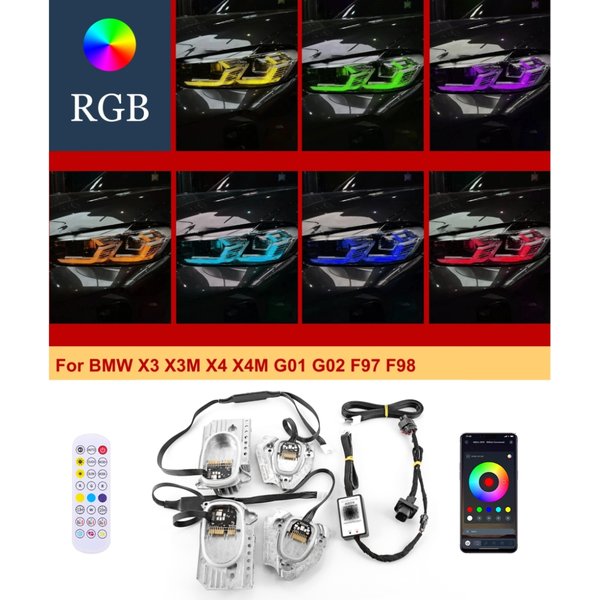 for 2022, 2023 BMW X3 X3M G01, G08 X4 X4M G02 F97 F98 RGB LCI Blue, Red, Yellow, Daytime Running Lights, DRL LED Module
