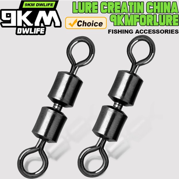Giroir de pêche roulant à Double Joint, 15 à 60 pièces, en acier inoxydable, pour pêche en eau salée, connecteur d'anneau à huit caractères à grande vitesse