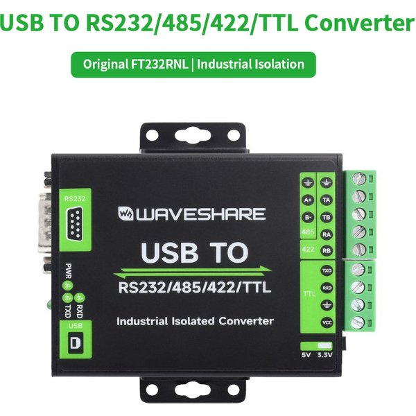 FT232RNL USB TO RS232/485/422/TTL Interface Converter Industrial Isolation Aluminium Case Support Mac Linux Android Windows