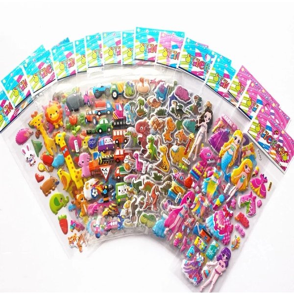 40 Mixed Packs Kids Stickers Puffy Bulk Stickers for Girl Boy Birthday Gift Scrapbooking Animals Cartoon