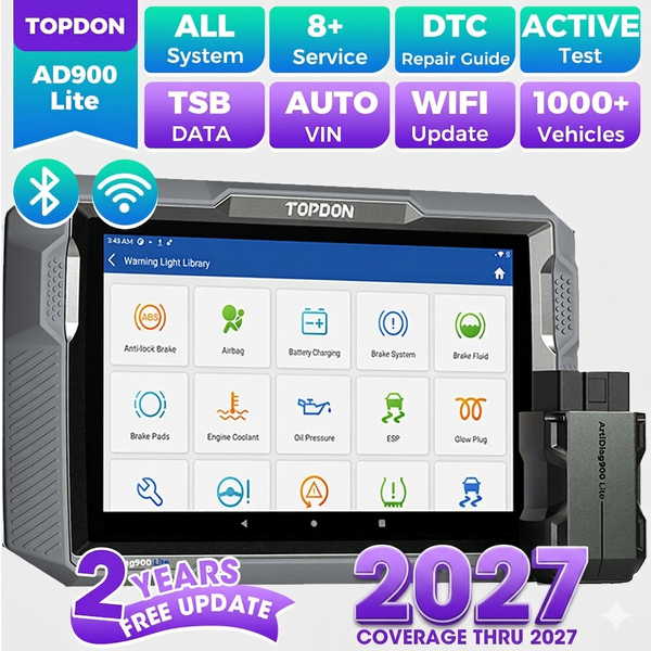 TOPDON AD900 Lite OBD2 Scanner 2027 Neuestes Bidirektionales Diagnosegerät für Alle Systeme mit ECU-Codierung, 28+ Resets, 900BT