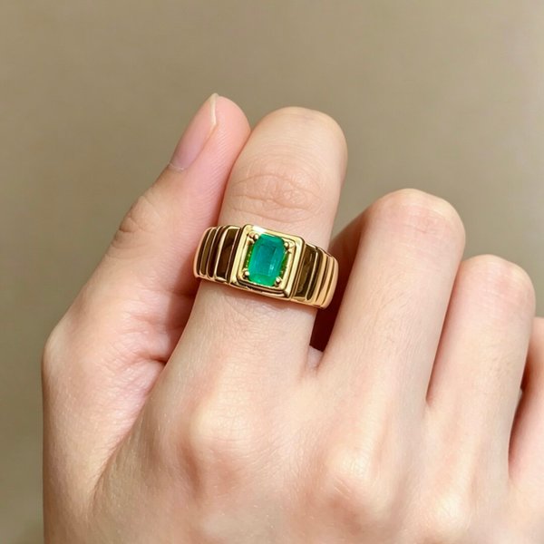 Bague en émeraude naturelle 4mm * 6mm pour usage quotidien, bague en émeraude tendance en argent sterling 925, coupe émeraude, cadeau pour fille, bijoux