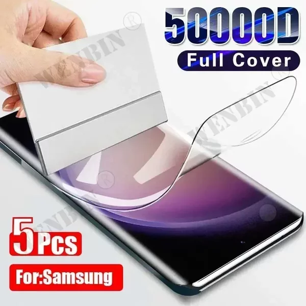 5 pièces Film Hydrogel pour Samsung S26 S25 S24 S23 Ultra Plus S25 FE protecteur d'écran à couverture complète pour Samsung A56 A55 A36 A35 A26 A16