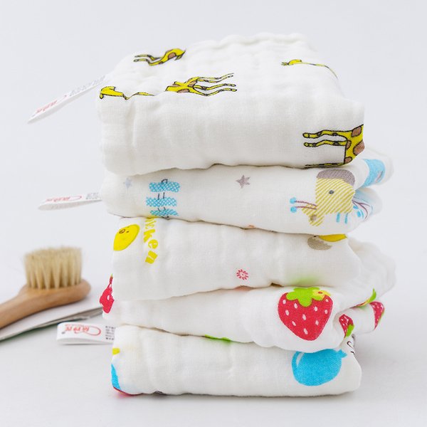 1/5pcs Cotton Bubble Gauze Towel,9.84*19.69in/25*50cm,Baby Feeding Bib,Small Square Towel, Newborn Baby Supplies