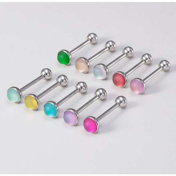 1pc Colorful Sexy Tongue Barbell Stud Piercing Ring for Women Men Punk 316L Surgical Steel Tongue Ring Piercing Body Jewelry 14G