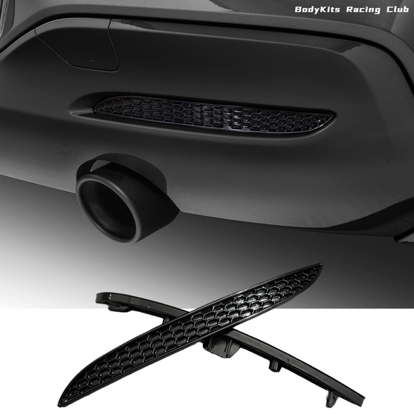Ensemble d'insertion de réflecteur de pare-chocs arrière noir brillant, nid d'abeille pour BMW série 1 F20 F21 LCI Urban Line M Sport 2016 – 2019