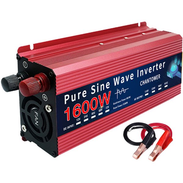 Inverter 12v/24v To 110v/220v Pure Sine Wave Inverter 12v 220v 1000W 1600W DC To AC Portable Auto Converter Car Solor Inverter