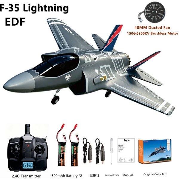 Avion RC F‑35 Lightning Turbine à conduit 40 mm EPP résistant Système gyroscopique 6 axes Vol acrobatique en un clic 2.4G Planeur 4CH RTF