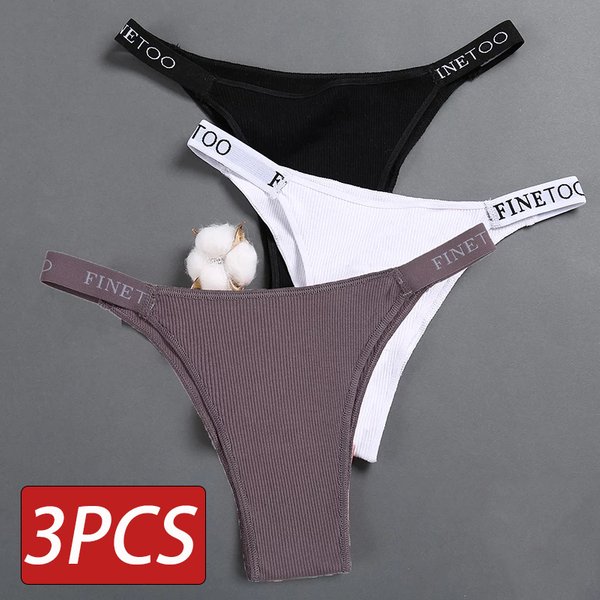 3 teile/satz Baumwolle Höschen Frauen sexy Finetoo Brief Taille weibliche Unterhose Frauen Dessous Tanga Hosen Unterwäsche intimates