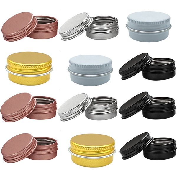 Pot en aluminium pour crème, baume, bougie à ongles, récipient cosmétique, bouteilles rechargeables, boîtes de thé, boîte métallique, pots de bougies, 5g, 10g, 5 pièces
