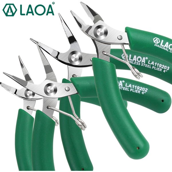 LAOA Mini Stainless Pliers 3.5inch Long Nose Nippers Small Cutting Pliers Fishing Line Tying