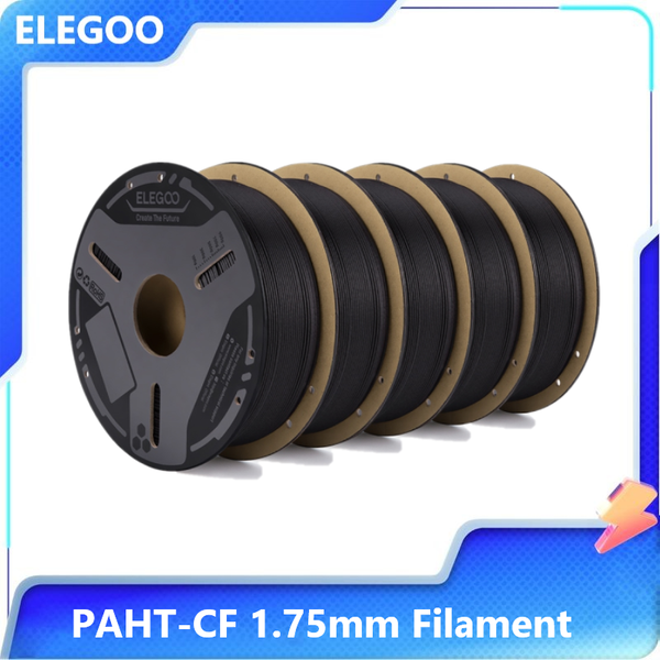 ELEGOO PAHT-CF 3D-Druckfilament 1,75 mm 1 kg Kohlefaser-Material für die meisten Drucker, geringe Wasseraufnahme, hohe Festigkeit und Zähigkeit, Hitze- und Verschleißbeständigkeit