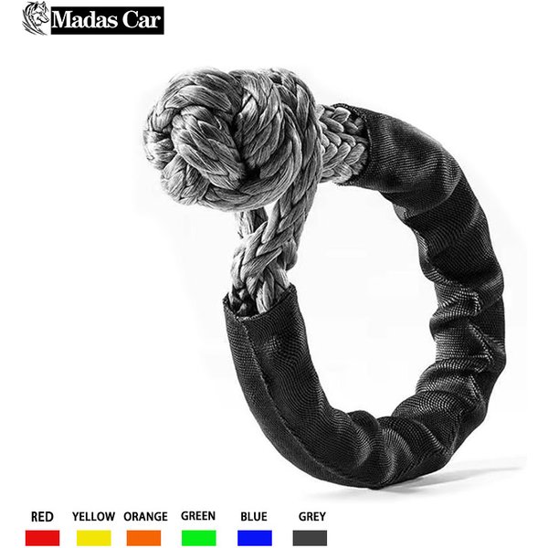 Corde synthétique à manille souple de 41000lb, sangle de manille de remorquage robuste tout-terrain 4x4 avec manchon de protection pour camion Jeep SUV