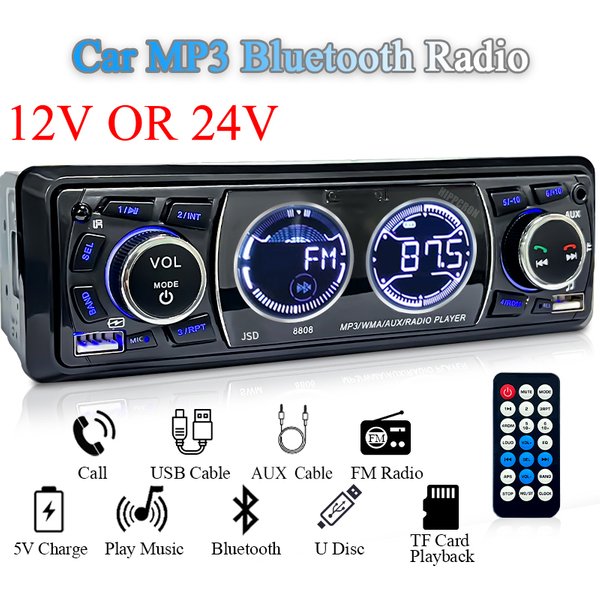 SINOVCLE Autoradio 1din Audio Bluetooth Stereo MP3 Player FM Empfänger 60Wx4 Unterstützung Telefon Aufladen AUX/USB/TF Karte In Dash Kit