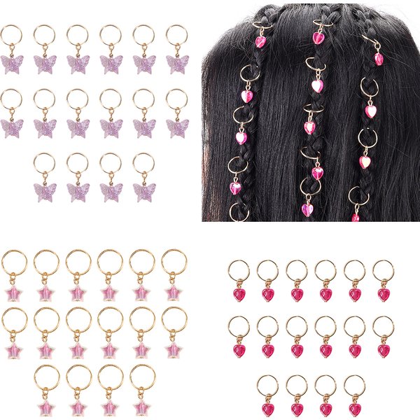 16 pièces solide perle cheveux tresse redoute Dreadlock perles Clips manchettes anneaux Tube accessoires ouverture cerceau cercle 16mm trou cheveux anneaux