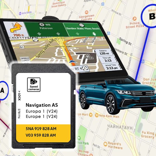 Nouvelle carte SD de mise à jour des cartes et de la navigation GPS V24 2026 pour Volkswagen MIB2 Discover Media Europe Royaume-Uni