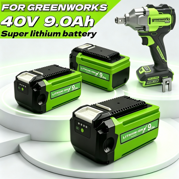 9,0Ah G-Max Li-Ionen-Ersatzakku für Greenworks 40V, kompatibel mit Greenworks 29462 für Rasenmäher-Elektrowerkzeuge.
